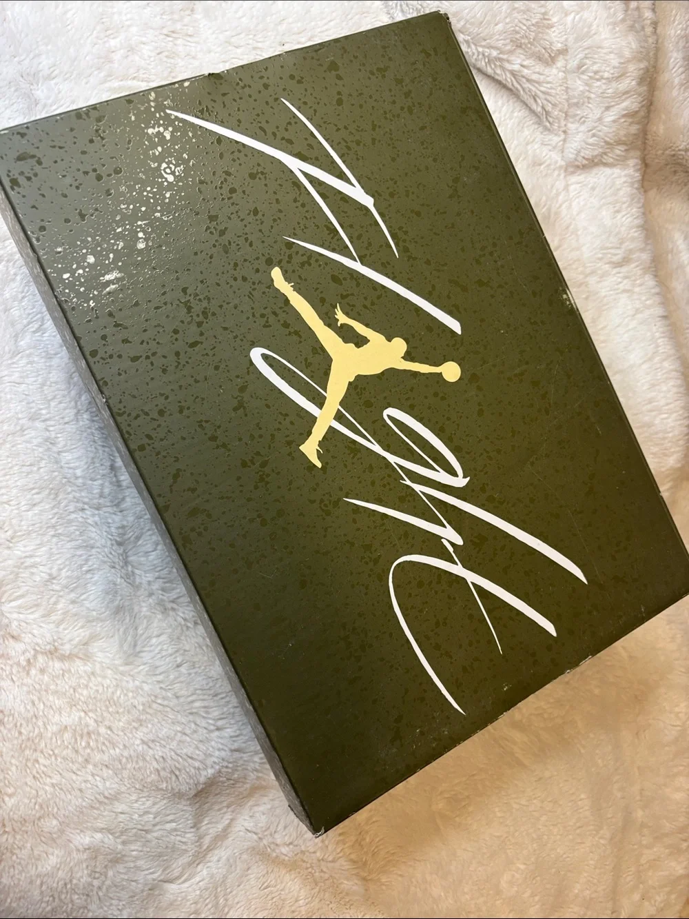 Jordan Olive Green Suede High-Top Sneakers with Black Accents